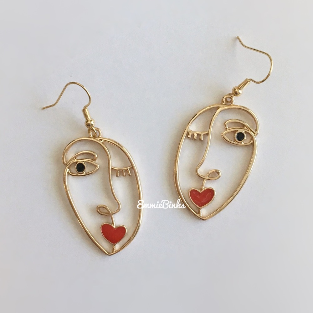 ✨3for$38 New Zara Artsy Picasso Vibe Abstract Artist Statement Drop Earrings - Picture 1 of 16